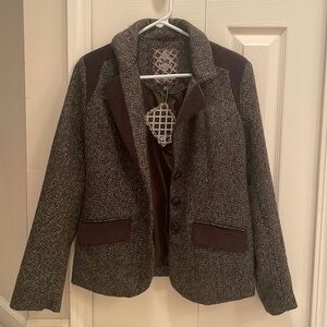 Dollhouse Brown Tweed Wool Blend Blazer size small